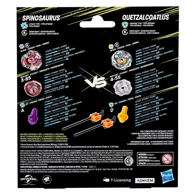 Beyblade X - Jurassic World Collab - Spinosaurus (Attack Type) / Quetzalcoatlus (Defense Type)