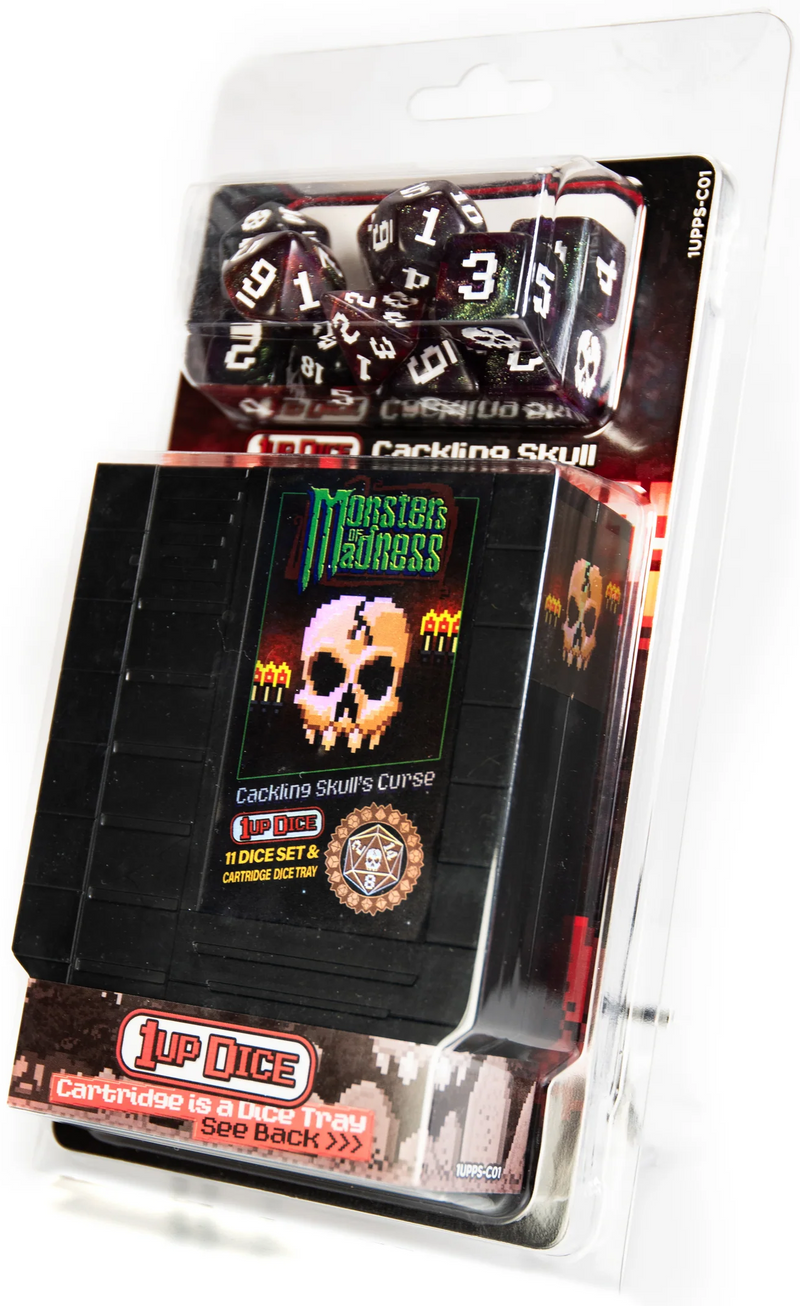 1UP-Dice - Cackling Blood Skull - Polyhedral Dice Set