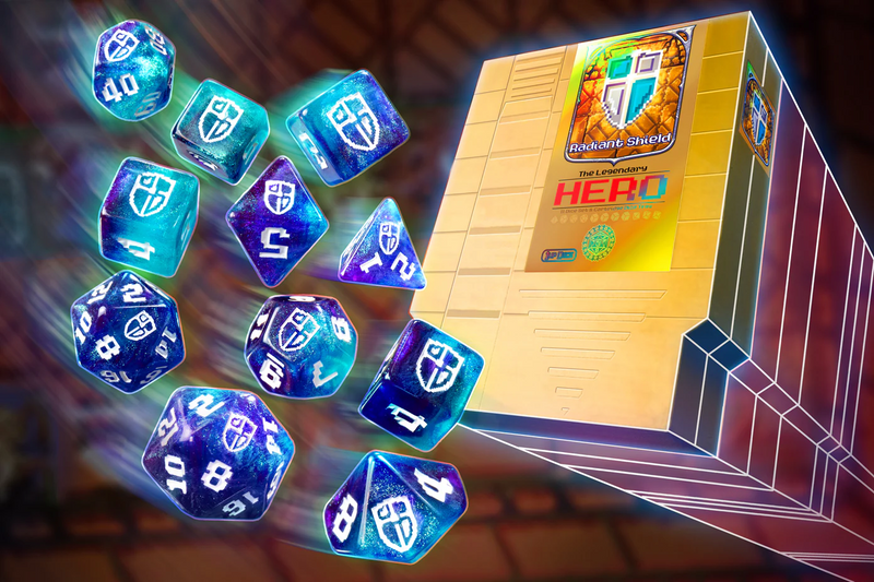 1UP-Dice - Radiant Shield - Polyhedral Dice Set