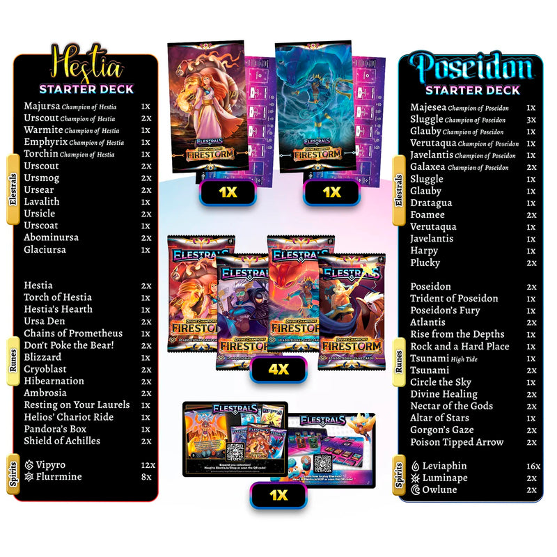 Elestrals - Firestorm - Hestia Vs. Poseidon Double Starter Deck Bundle