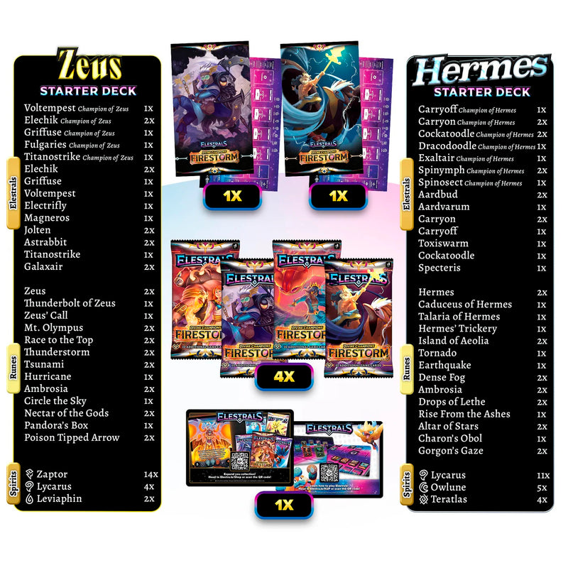 Elestrals - Firestorm - Herms Vs. Zeus Double Starter Deck Bundle