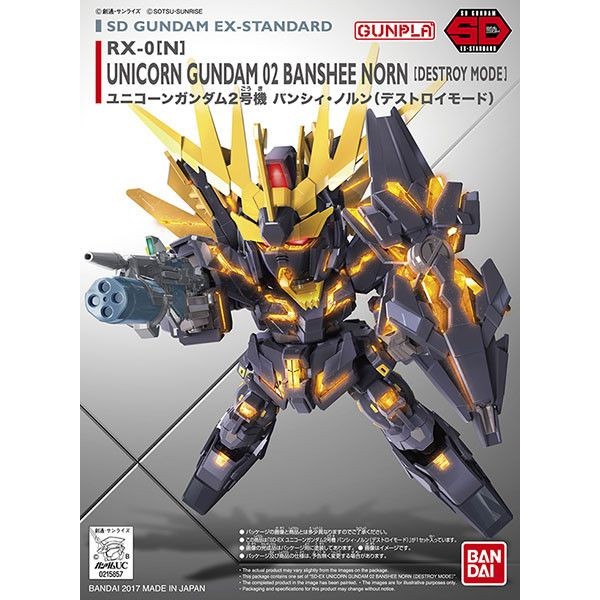 Bandai Hobby - SD Gundam BB EX-Standard 015 Unicorn Gundam 02 Banshee Norn (Destroy Mode)